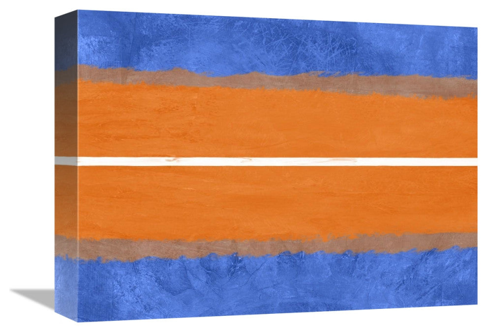 "Blue And Orange Abstract Theme 4" Fine Art Print