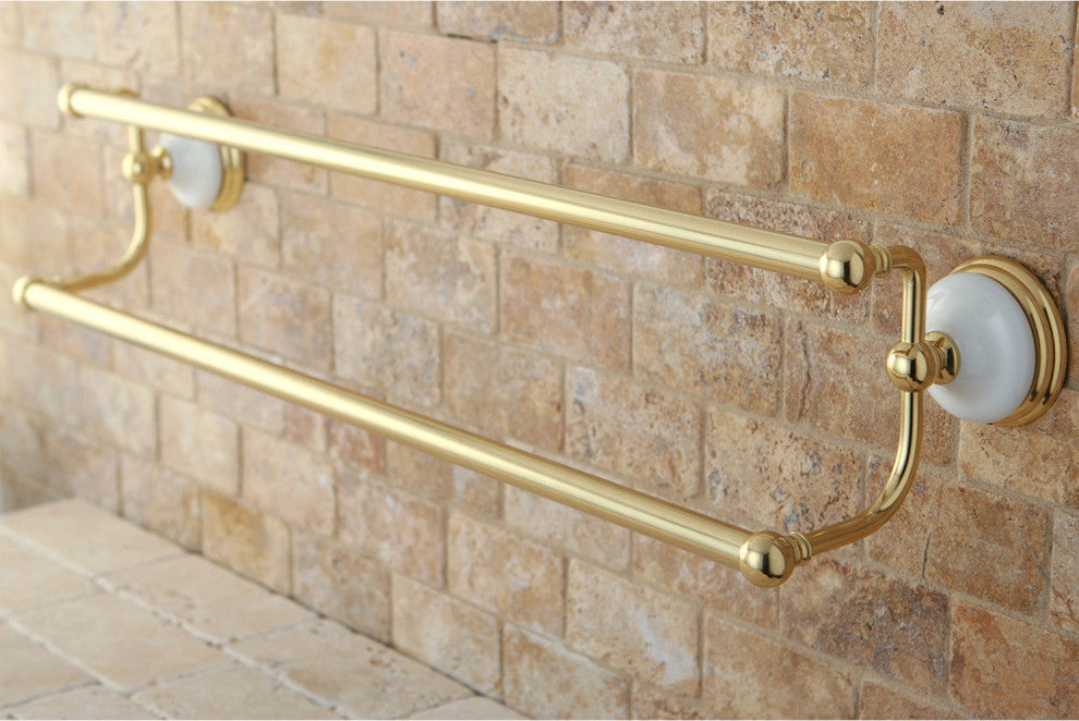 Kingston Brass 24" Dual Towel Bar, Polished Brass
