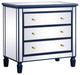 Elegant MF6-1019BL 33"Mirrored 3 Drawer Chest, Blue