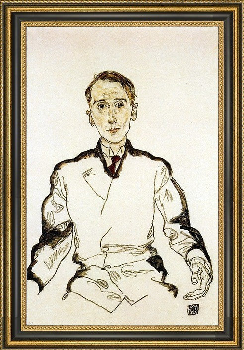 Egon Schiele Portrait of Heinrich Rieger - 18" x 27" Framed Premium Canvas Print
