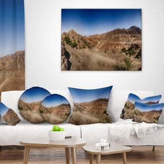 Hatta Mountains Landscape Photography Throw Pillow, 18"x18"