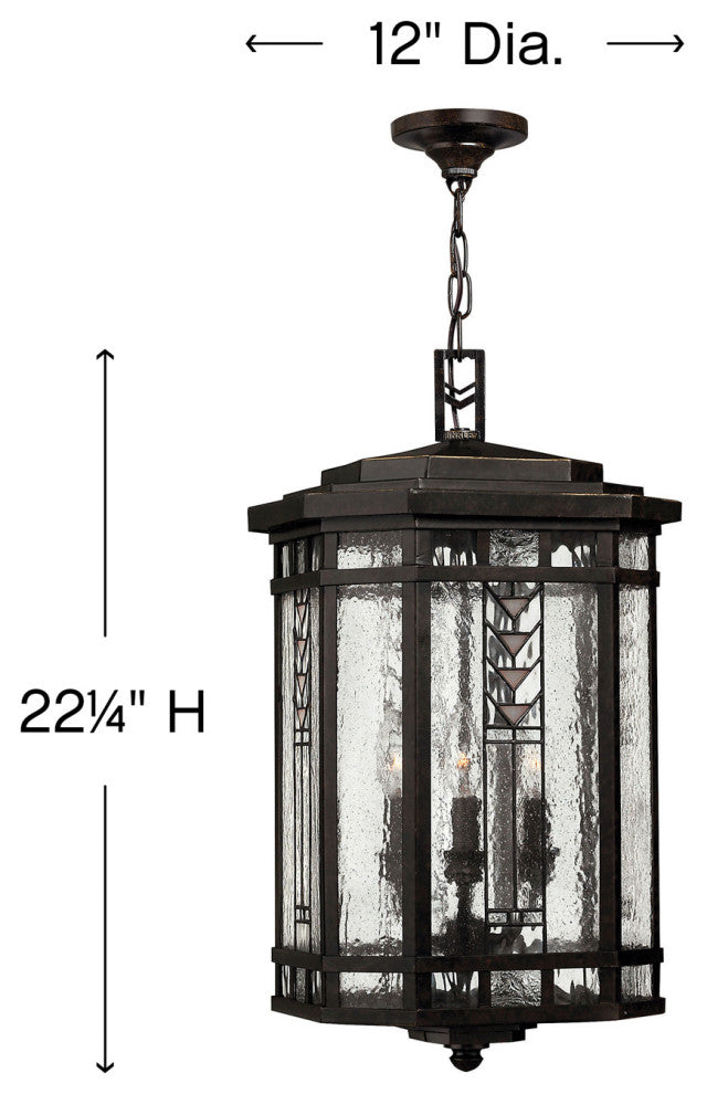 Hinkley Tahoe Large Hanging Lantern, Regency Bronze