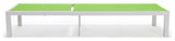 LeisureMod Marlin Patio Chaise Lounge Chair With White Frame, Green