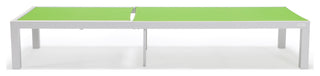 LeisureMod Marlin Patio Chaise Lounge Chair With White Frame, Green