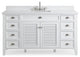 Contemporary Style White Kalani Bathroom Vanity, 60"