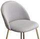 Lilly 2 Counter Height Chairs With Gold Metal Legs, Gray Velvet