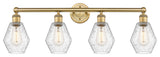 Cindyrella 4-Light 33" Bath Vanity Light, Brushed Brass, Seedy Shade