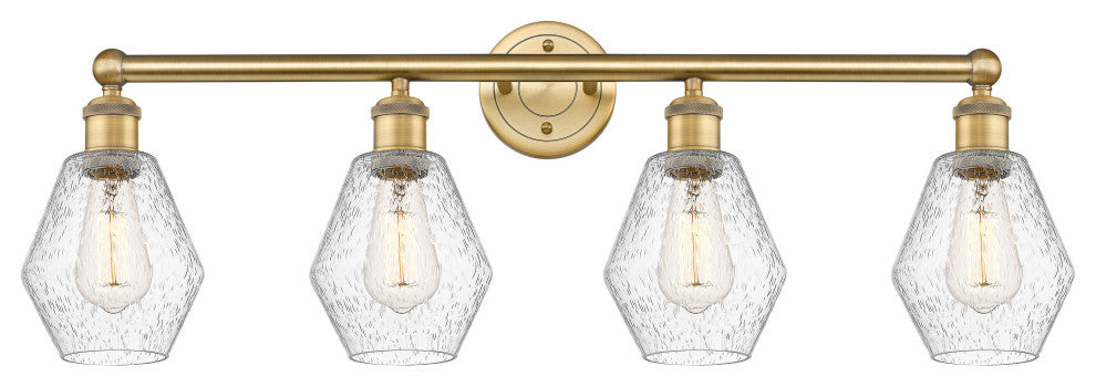 Cindyrella 4-Light 33" Bath Vanity Light, Brushed Brass, Seedy Shade