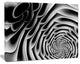 White Flower Shaped Fractal Art, Oversized Abstract Canvas Art Print, 60x40