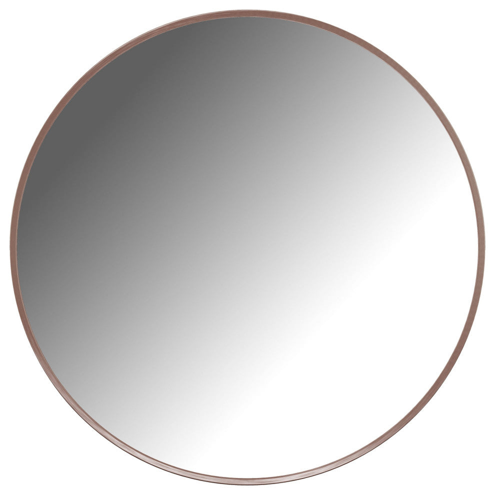 Round Framed Wall Mounted Bathroom Vanity Mirror, Brushed Rose;, 32" X 32"
