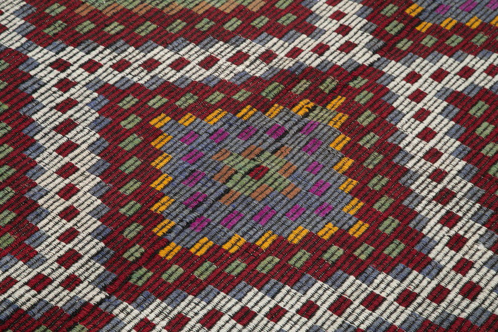 Rug N Carpet - Hand-knotted Turkish 6' 2'' x 11' 7'' Antique Wool Kilim Rug