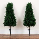3ft. UV Resistant Artificial Cedar Plant With Ground Stake Set of 2