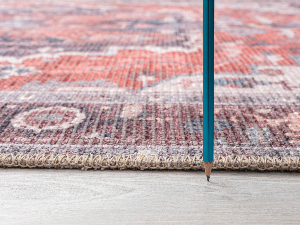 Vera Collection Multi 7'6" x 10' Rectangle Residential Indoor Area Rug