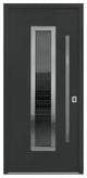 Inox S1 Gray Modern Exterior Entry Steel Door by Nova, Left Hand in-Swing