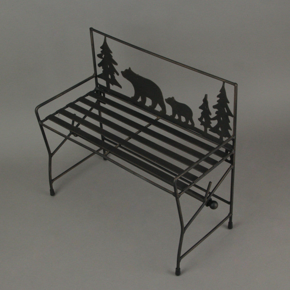 Metal Bear Wall Hanging Kitchen Paper Towel Rack Cabin Bench Accessories Holder