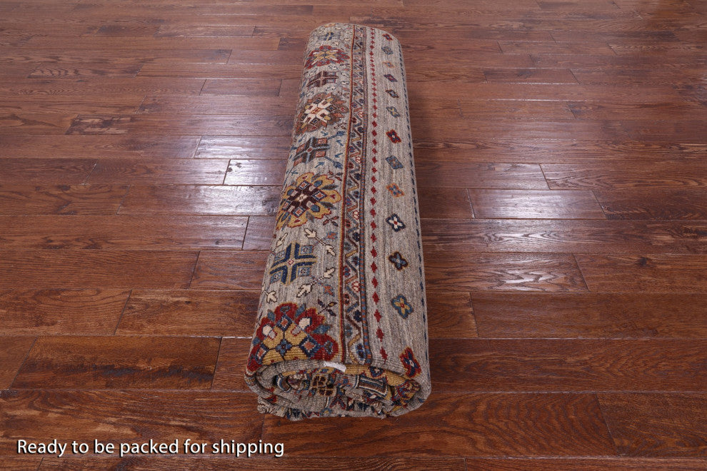 8' 11" X 12' 3" Handmade Khorjin Super Kazak Wool Rug Q11137
