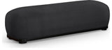 Calum Upholstered Bench, Black, Chenille Fabric, Black Finish