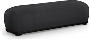 Calum Upholstered Bench, Black, Chenille Fabric, Black Finish