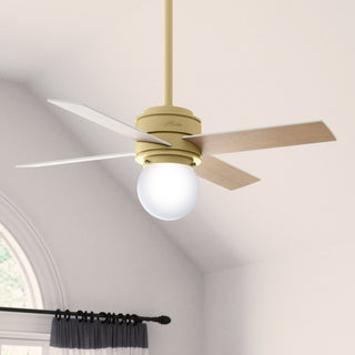 Hunter 44" Hepburn Modern Brass Ceiling Fan With Light Kit and Wall Control