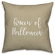 Queen Of Halloween in Beige 18x18 Throw Pillow