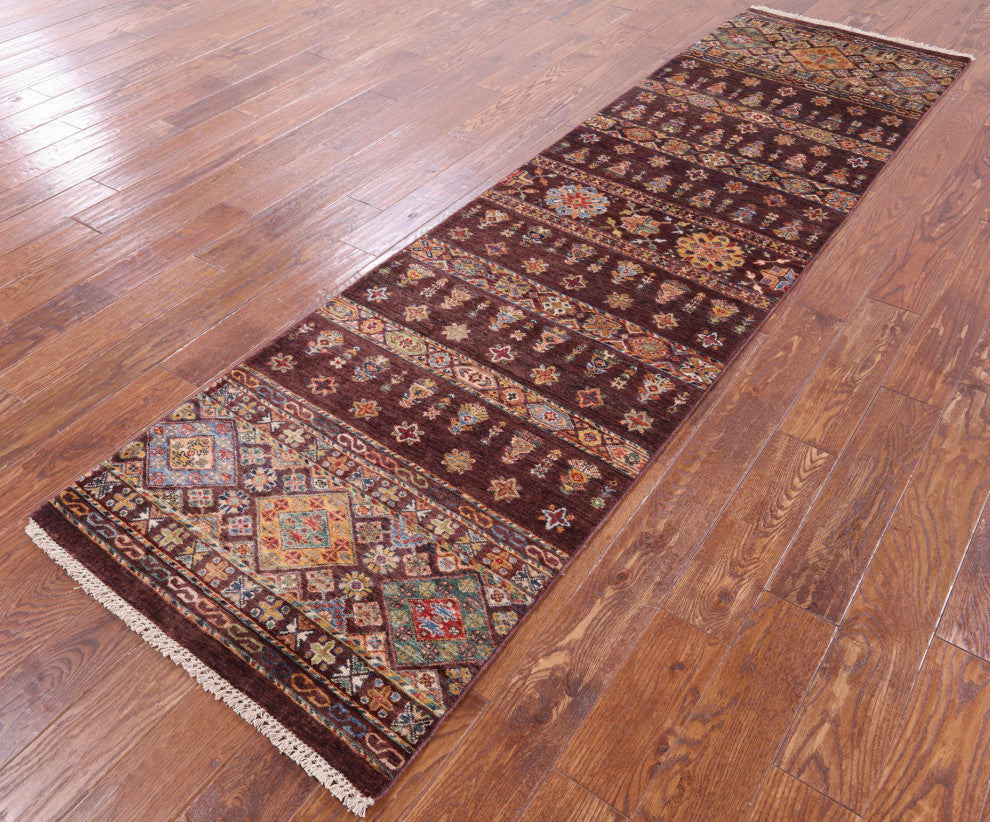 Khorjin Super Kazak Handmade Runner Rug 2' 9" X 9' 10" Q8393