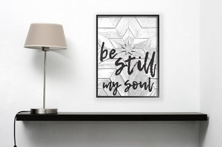 'Be Still My Soul Star Typography', Framed Giclee, 16"x1.5"x20"
