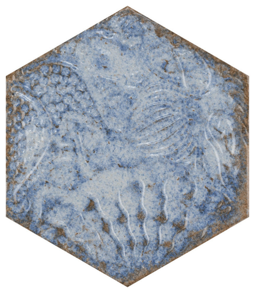 Gaudi React Hex Marina Porcelain Floor and Wall Tile