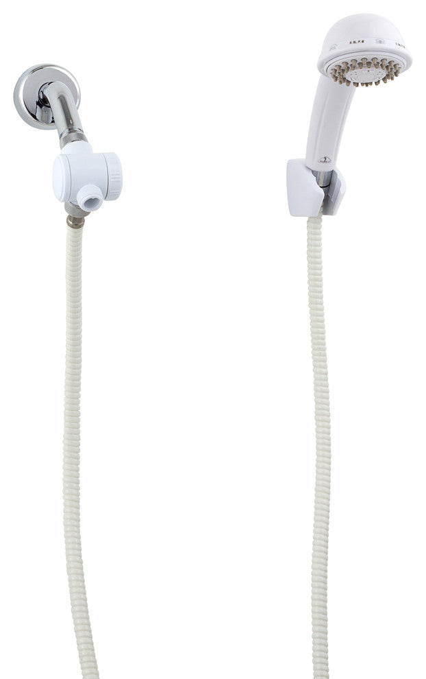 Flow Pro Massage 3 Spray Hand Shower System, 3-Way Diverter, White