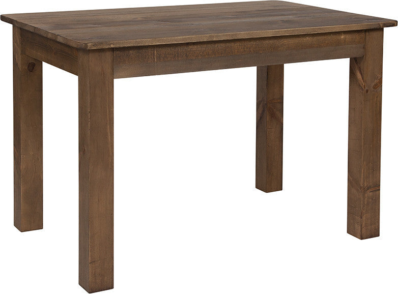 46"x30" Rectangular Antique Rustic Solid Pine Farm Dining Table