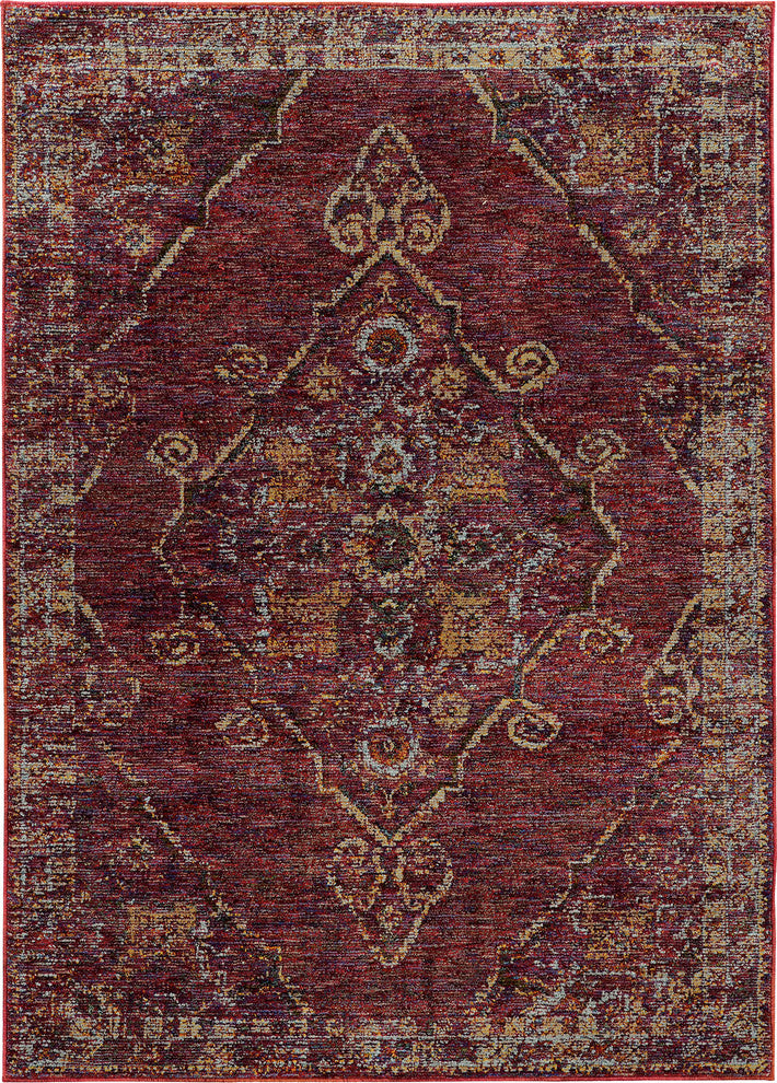 Oriental Weavers Sphinx Andorra 7135E Rug, Red/Gold, 3'3"x5'2"