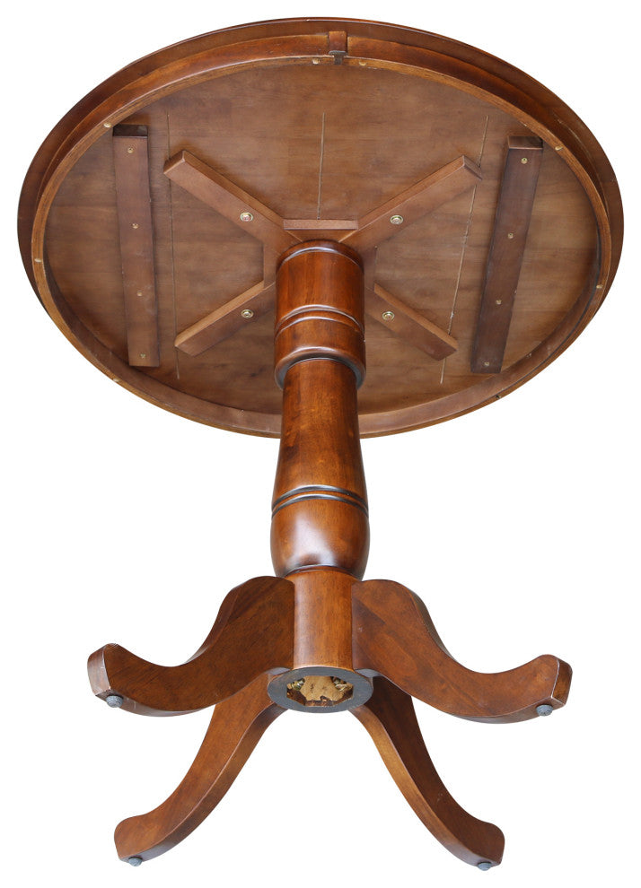 Round Top Pedestal Table, Espresso, 30 Inch Round