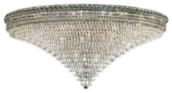 Elegant Tranquil Flush Mount, Chrome Finish With Royal Cut Crystal