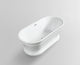 59" Freestanding Acrylic Bathtub, White/Classic Chrome