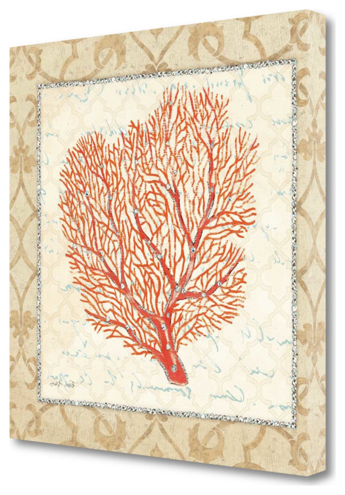 24" Full Orange Underwater Coral 2 Giclee Wrap Canvas Wall Art