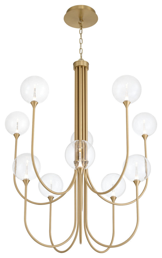 Iissa 10L 40" Gold Clear Chandelier