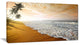 "Wavy Clouds Over Seashore" Seascape Art Canvas, 40"x20"