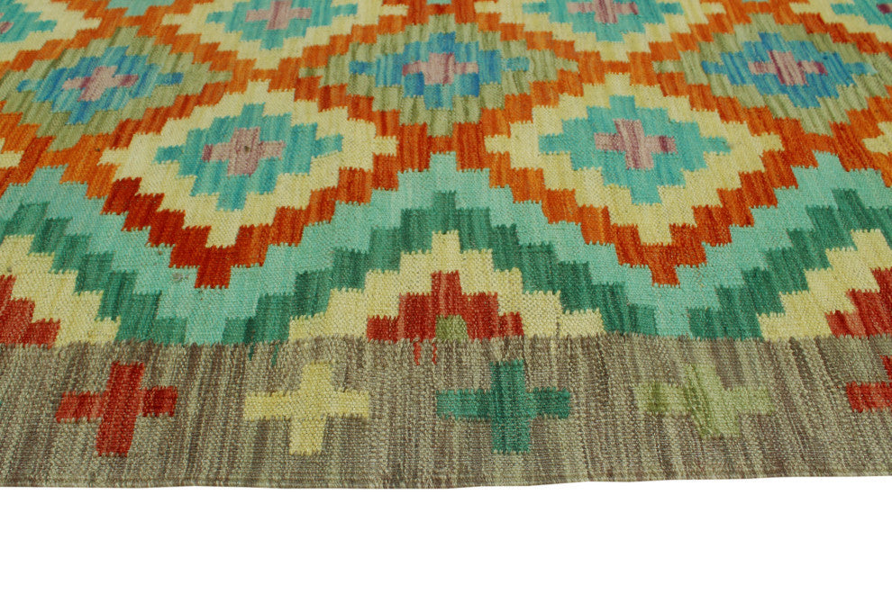 Sangat Flatweave Obiadull Rust/Beige Runner, 2'10 x 9'9