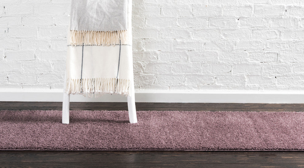 Unique Loom Mauve Studio Solid Shag 2' 0 x 6' 7 Runner Rug