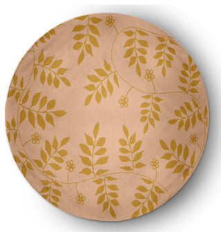 Fern Fronds Rug, Sunny Mustard, 5' Round