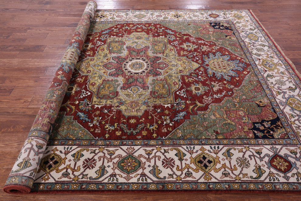 Hand Knotted Persian Fine Serapi Wool Rug 7' 11" X 9' 9" - Q16038