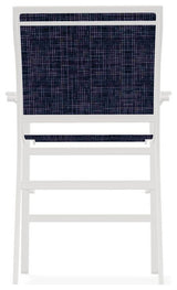 Bazza Sling Balcony Height Stackable Outdoor Stool, Moments Navy/Snow