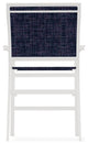 Bazza Sling Balcony Height Stackable Outdoor Stool, Moments Navy/Snow