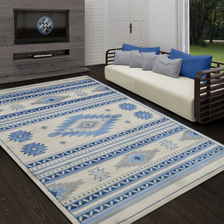 Southwestern Accent Rug, Space Blue, 6'11"x4'11"