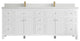 Sonoma 84 Double Sink Reeded Bath Vanity in White 2" White Quartz