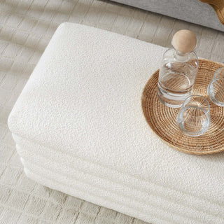 Mezzo Boucle Upholstered Storage Bench, Cloud