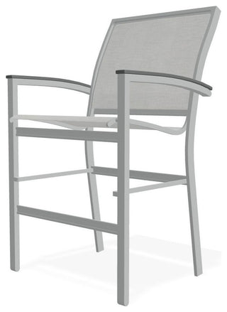 Bazza Sling Balcony Height Stackable Outdoor Stool, Alloy/Graphite