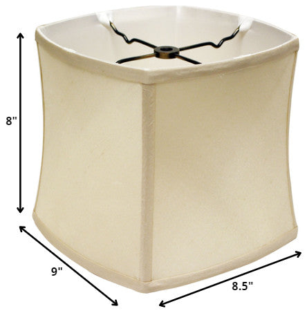 9" Ivory Soft Box Paperback Pongee Silk Lampshade