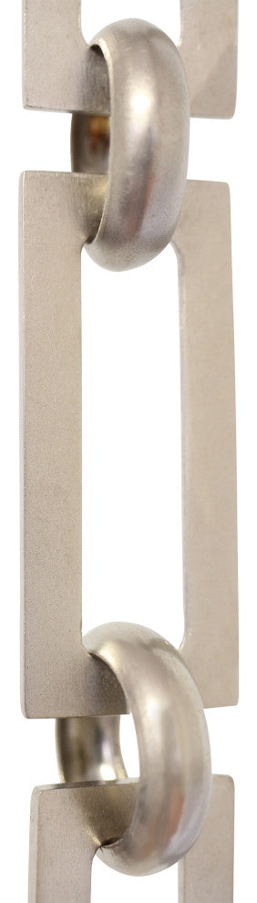 RCH Hardware Brass Rectangle Chandelier Chain, U55, Satin Nickel