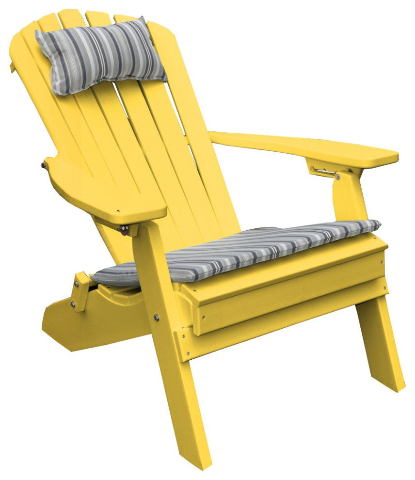 Poly Folding and Reclining Adirondack Chair, Lemon Yellow