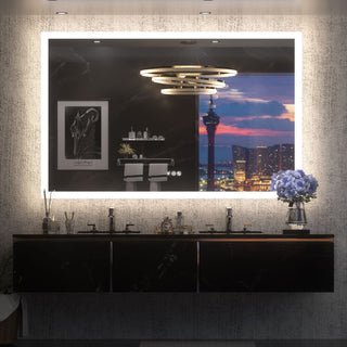 LED Bathroom Mirror With Smart Motion Sensor Front & Backlit, Dimmable, 55x36